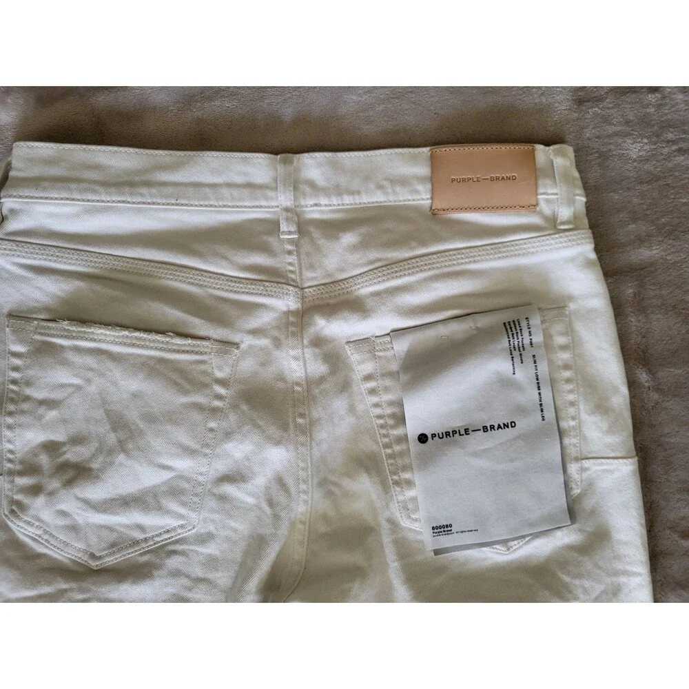 Purple Brand Mens White Slim Fit Low Rise Pockets Denim Skinny Jeans Size 32